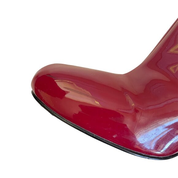 Nine West Red Patent Leather Mod Ankle Boots Size 6.5 - Picture 9 of 9
